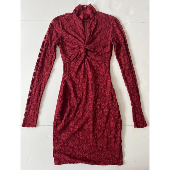 Victoria’s Secret Moda International Dress XS Red Lace Keyhole Y2K Whimsigoth - Picture 1 of 10
